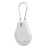 Airtag Lock Case with Wire Cable Hard Shell Protector for AirTag Keychain Luggage White