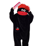 Plush Mouth Monster pajamas Cozy Home Loungewear Soft Fabric Black