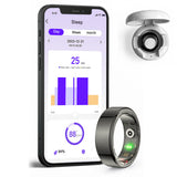 Smart Health Ring with Charging Case Sleep Tracking Waterproof Black