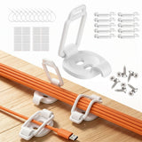 10 Pcs Adhesive Cable Clips Cord Organizer Zip Tie Mount Holder White