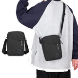 Men's Oxford Crossbody Shoulder Bag – Adjustable Strap Multi-Pocket Messenger Bag Black