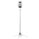 Bluetooth Selfie Stick Tripod LED Light Phone Holder White