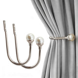 2Pcs U Shape Home Harmony Decorative Curtain Holdbacks with Screws Silver