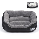 Soft Winter Semi-Enclosed Pet Bed Mat with Raised Edges Royal Black