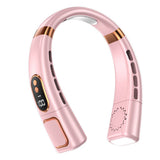 Neck Air Conditioner Wearable Personal Fan with Cooling Plate and Adjustable Airflow Pink