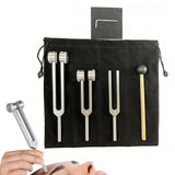 3 Pcs Aluminum Tuning Fork Set 128Hz 256Hz 512Hz for Meditation Yoga Silver