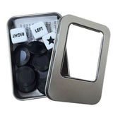 Left Right Center Dice Game Set with 3 Dice and 24 Chips for Family Fun Black