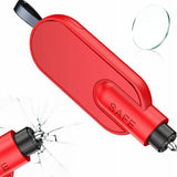 2-in-1 Car Emergency Escape Tool with Glass Breaker and Belt Cutter Red