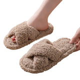 Non Slip Open Toe Slippers for Women Indoor and Outdoor Light Brown