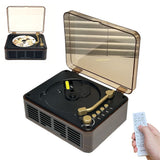 Retro CD Music Player with Bluetooth and FM Radio Multifunctional Home Audio System Brown