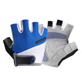 1 Pair Cycling Half Finger Bike Gloves with Anti-Slip Pad for Unisex Blue