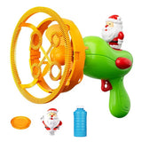 Christmas Bubble Blower Machine Electric Toy with Santa Figure Green