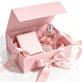 Foldable Cardboard Gift Box Easy Attach for Holiday Packaging Pink