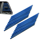 20 PCS Car Interior Air Vent Decorative Trim Strip Universal Fit for All Models Blue