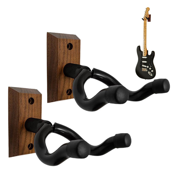 2Pcs Guitar Wall Mount Wood U-Shaped Guitar Hanger Stand for Acoustic Electric Guitar Bass