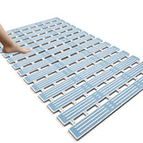 Shower Mat Non Slip Bathtub Mat with Suction Cups and Drain Holes Bath Mat for Bathroom Kitchen Wet Floor Blue