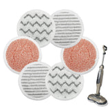 6Pcs Replacement Steam Mop Pads Compatible with Shark Models Grey Orange