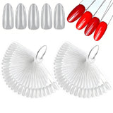 100 PCS Clear Nail Sticks with Ring Nail Art for Polish Display Round Shapes