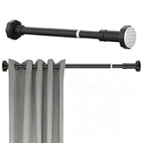 Adjustable Tension Rod Extendable Rack Shower Wind Curtain Closet Pole Black