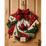 Christmas Quilted Wreath DIY Sewing Kit with Precut Fabric for Door Decor Style 3