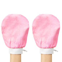 2Pcs Moroccan Exfoliating Gloves – 100 Percent Viscose Body Scrub Bath Mitts Light Pink