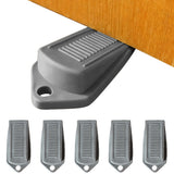 6PCS Rubber Door Wedge Stoppers with Grip for Home Grey