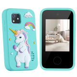 Kids Dual Camera Smart Phone Toys Touchscreen Cell Phone Learning Toy Cyan