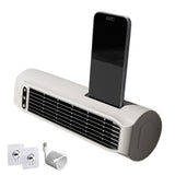 Rechargeable Bladeless Tower Fan USB for Wall Floor Desk Use White