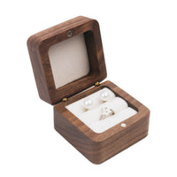 Wooden Ring Box Retro Jewelry Display Holder White
