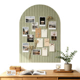 Arched Felt Bulletin Board Large with 30 Push Pins for Office Home School Green