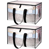 2Pcs 92L Oversized Moving Bag Transparent Christmas Holiday Heavy-Duty Storage Tote