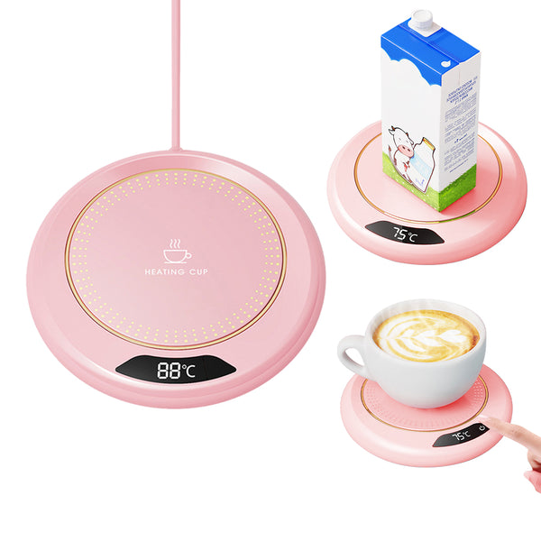 Smart Electric Coffee Mug Warmer 3 Heating Settings Cup Warmer for Coffee Tea Water Milk Pink