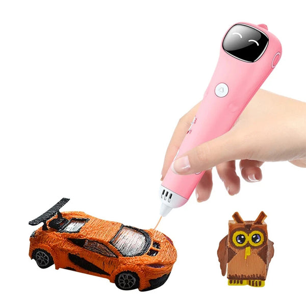 3D Printing Pen with PLA Filament Drawing 3D Doodler Pen for Kids and Adults DIY Art Gift Pink