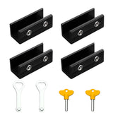 4 PCS Sliding Window Locks with Key Black