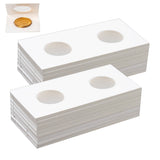 100 PCS Cardboard Coin Holders with Clear Window for Staple Display
