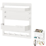 Bedside Shelf Organizer Wall Mount Self-Stick for Bedroom Storage White