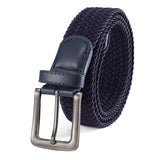 Mens Belt  Braided Stretch Golf Belt for Golf Pants Casual Shorts Jeans Dark Blue