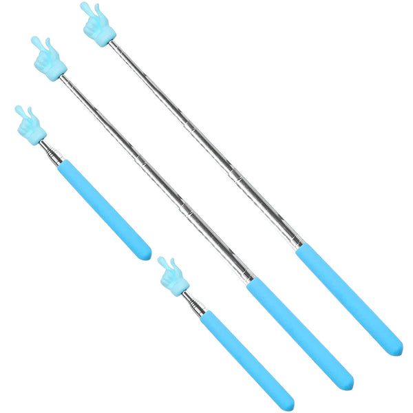 4Pcs Telescopic Teachers Pointer Extendable Hand Pointer Finger Pointer Stick Blue