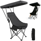 Folding Canopy Beach Camping Chairs for Camping Fishing Beach Black
