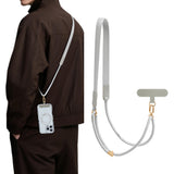 Phone Lanyard Crossbody Adjustable Lightweight Phone Strap for Women Men Light Gray