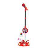 Flashing Light Karaoke Mic with Stand Adjustable for Youngsters Toy Red