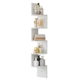 5 Tier Corner Zigzag DVD CD Storage Shelf Wall Mount Display Rack White