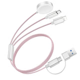 3 in 2 USB C Cable for Apple Watch Multiple Devices Charger iPhone Charger Pink