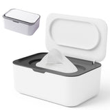 Refillable Wipes Dispenser Tissue Storage Case with Lid Grey