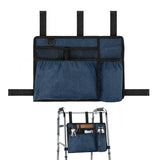 Premium Walker Storage Bag with Multiple Pockets – Walker Organizer Accessory Blue