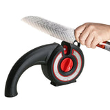 6-in-1 Kitchen Knife Sharpener Multi-Use Rotary Knob for Home Cooking Black