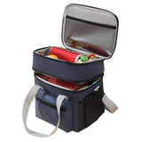Double Layer Insulated Lunch Bag – Portable Cooler Food Tote Navy Blue