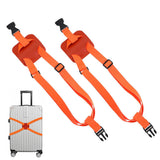 2 Pcs Luggage Straps Bag Bungee Connector Travel Strap Orange
