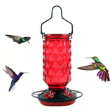 Stained Glass Hummingbird Feeder for Outdoors Hangingfor Outside Red