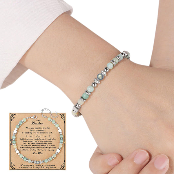 Moonstone & Amazonite Jasper Bracelet for Women – Stainless Steel Jewelry Gift Style 3